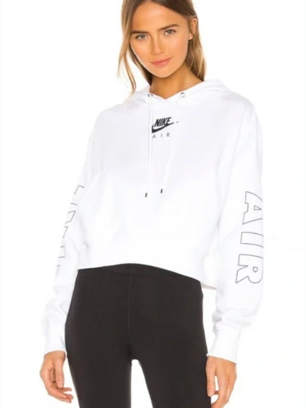 NWT Nike NSW White & Ice Silver Long Sleeve Air Hoodie in Women's 1X